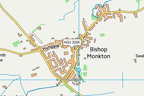 HG3 3QW map - OS VectorMap District (Ordnance Survey)