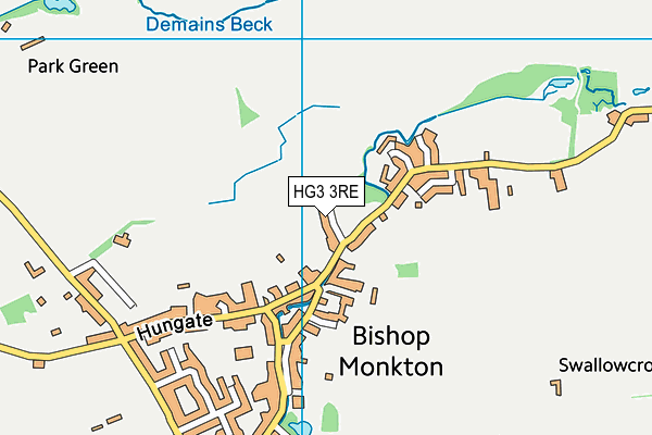 HG3 3RE map - OS VectorMap District (Ordnance Survey)
