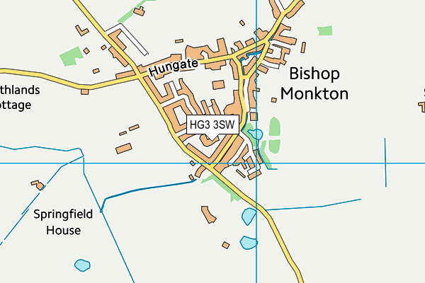 HG3 3SW map - OS VectorMap District (Ordnance Survey)