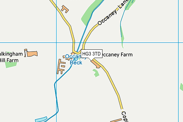 HG3 3TD map - OS VectorMap District (Ordnance Survey)