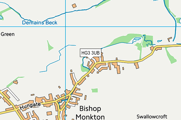 HG3 3UB map - OS VectorMap District (Ordnance Survey)