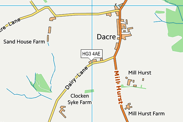 HG3 4AE map - OS VectorMap District (Ordnance Survey)