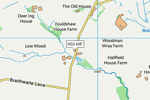 HG3 4AP map - OS VectorMap District (Ordnance Survey)