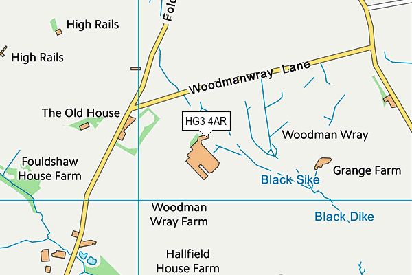 HG3 4AR map - OS VectorMap District (Ordnance Survey)