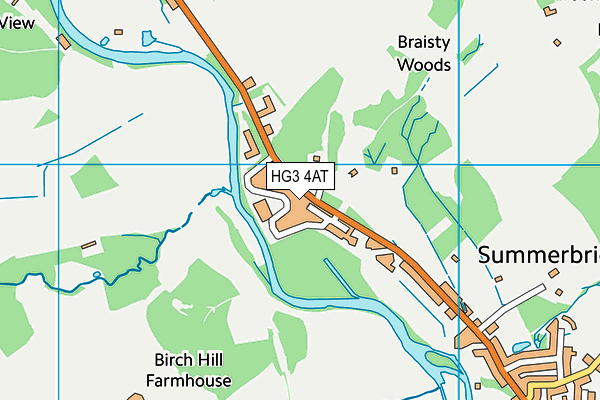 HG3 4AT map - OS VectorMap District (Ordnance Survey)