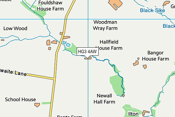 HG3 4AW map - OS VectorMap District (Ordnance Survey)