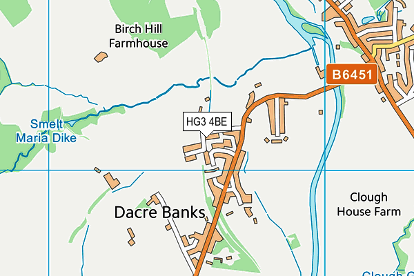 HG3 4BE map - OS VectorMap District (Ordnance Survey)