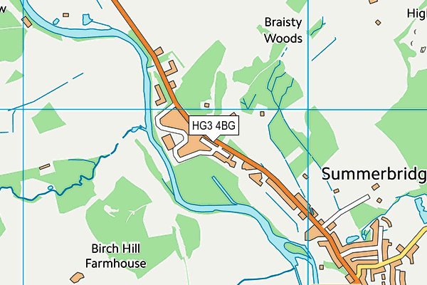 HG3 4BG map - OS VectorMap District (Ordnance Survey)