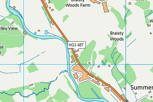 HG3 4BT map - OS VectorMap District (Ordnance Survey)