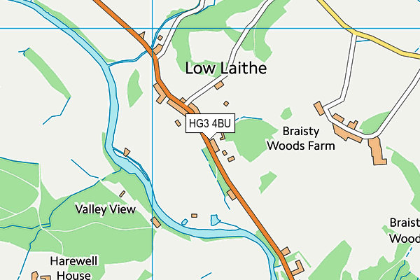 HG3 4BU map - OS VectorMap District (Ordnance Survey)