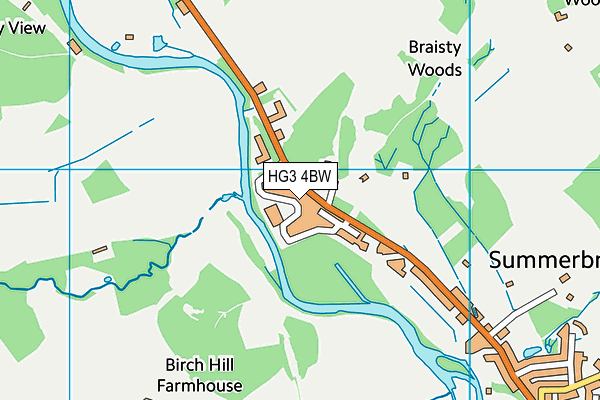 HG3 4BW map - OS VectorMap District (Ordnance Survey)