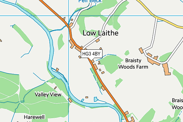 HG3 4BY map - OS VectorMap District (Ordnance Survey)