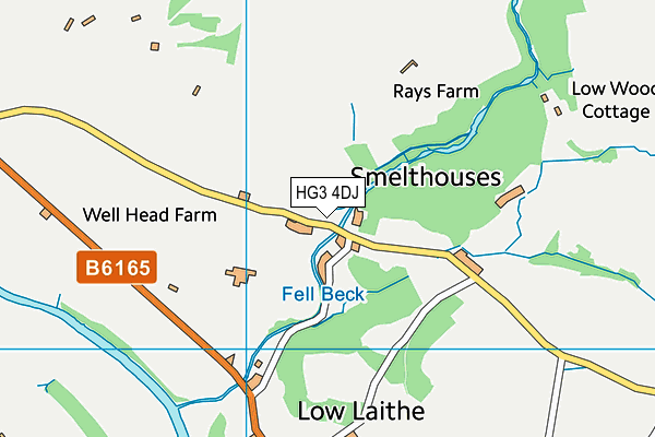 HG3 4DJ map - OS VectorMap District (Ordnance Survey)