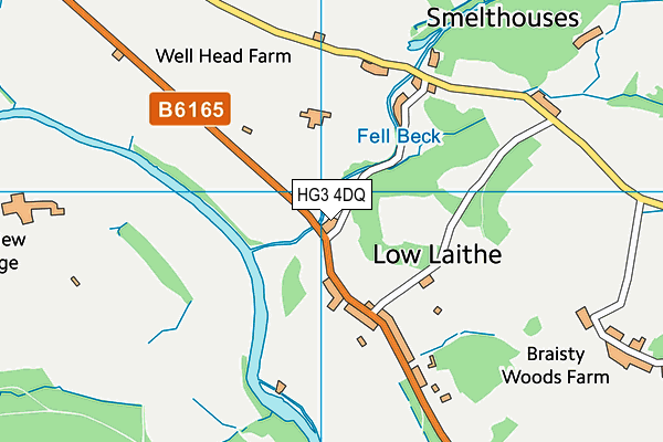 HG3 4DQ map - OS VectorMap District (Ordnance Survey)