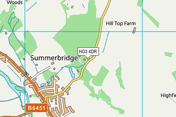 HG3 4DR map - OS VectorMap District (Ordnance Survey)