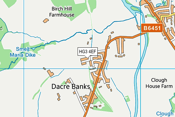 HG3 4EF map - OS VectorMap District (Ordnance Survey)