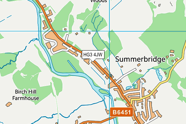 HG3 4JW map - OS VectorMap District (Ordnance Survey)