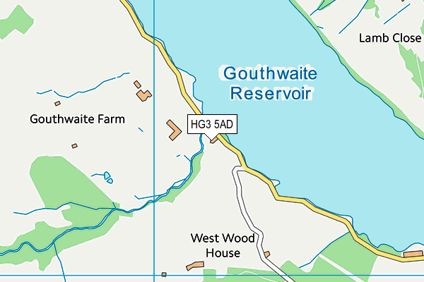 HG3 5AD map - OS VectorMap District (Ordnance Survey)