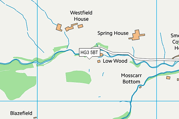 HG3 5BT map - OS VectorMap District (Ordnance Survey)