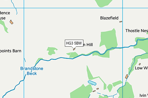 HG3 5BW map - OS VectorMap District (Ordnance Survey)