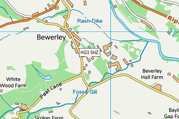 HG3 5HZ map - OS VectorMap District (Ordnance Survey)