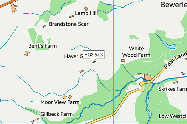 HG3 5JG map - OS VectorMap District (Ordnance Survey)