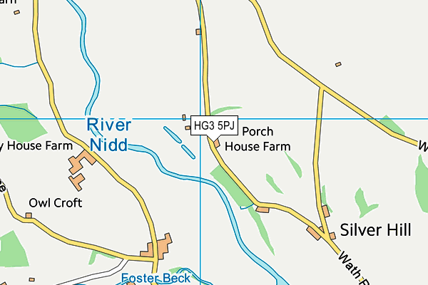 HG3 5PJ map - OS VectorMap District (Ordnance Survey)