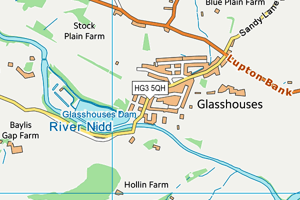 Glasshouses Community Primary School map (HG3 5QH) - OS VectorMap District (Ordnance Survey)