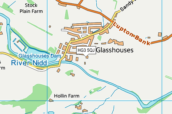 Glasshouses Cricket Club map (HG3 5QJ) - OS VectorMap District (Ordnance Survey)