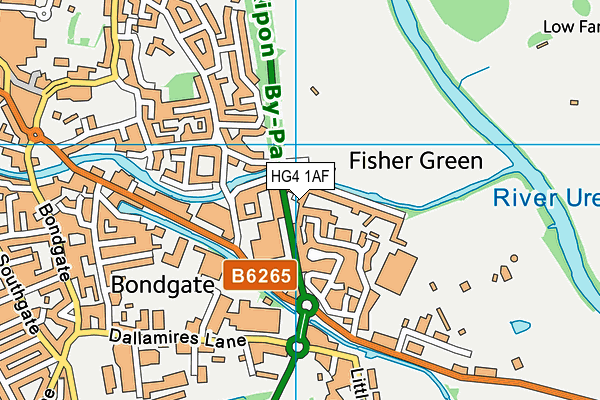 HG4 1AF map - OS VectorMap District (Ordnance Survey)