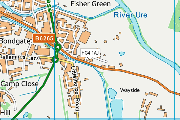 HG4 1AJ map - OS VectorMap District (Ordnance Survey)