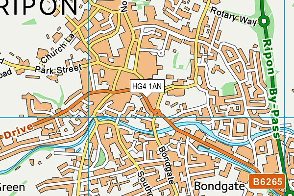 HG4 1AN map - OS VectorMap District (Ordnance Survey)