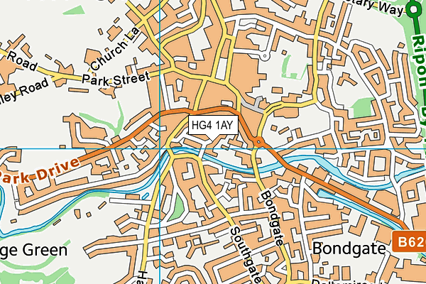 HG4 1AY map - OS VectorMap District (Ordnance Survey)