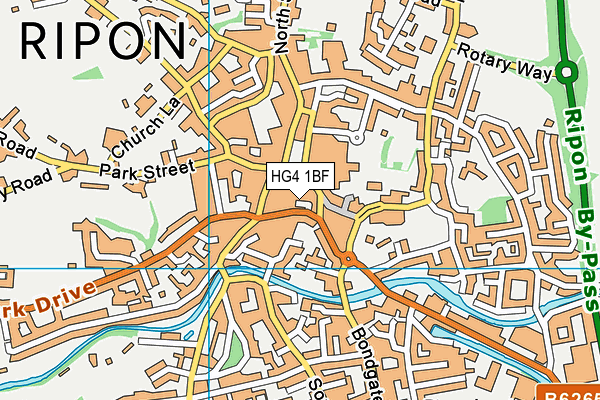 HG4 1BF map - OS VectorMap District (Ordnance Survey)