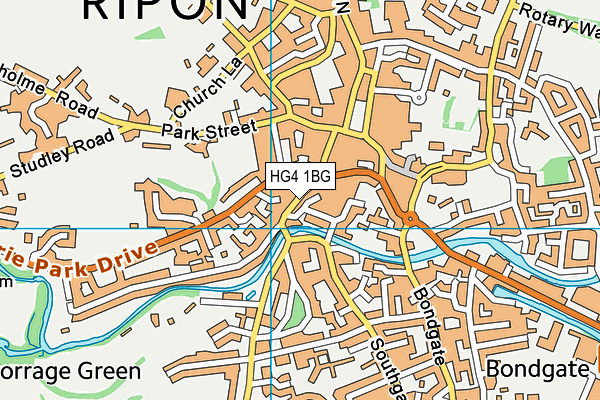 HG4 1BG map - OS VectorMap District (Ordnance Survey)