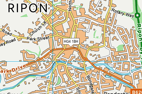 HG4 1BH map - OS VectorMap District (Ordnance Survey)