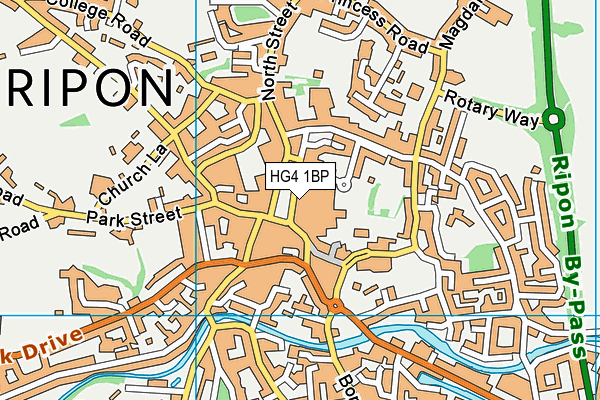 HG4 1BP map - OS VectorMap District (Ordnance Survey)