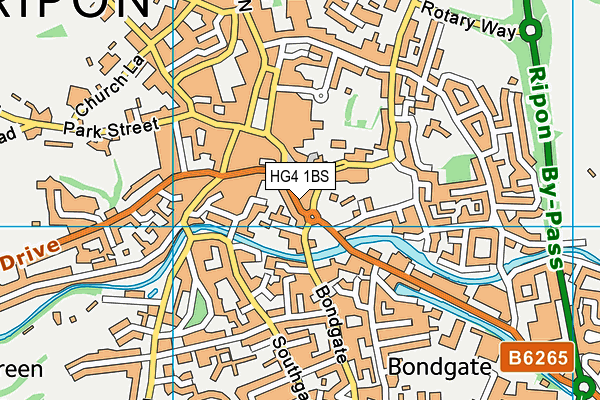 HG4 1BS map - OS VectorMap District (Ordnance Survey)
