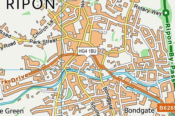 HG4 1BU map - OS VectorMap District (Ordnance Survey)