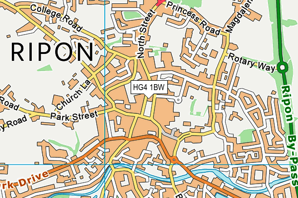 HG4 1BW map - OS VectorMap District (Ordnance Survey)