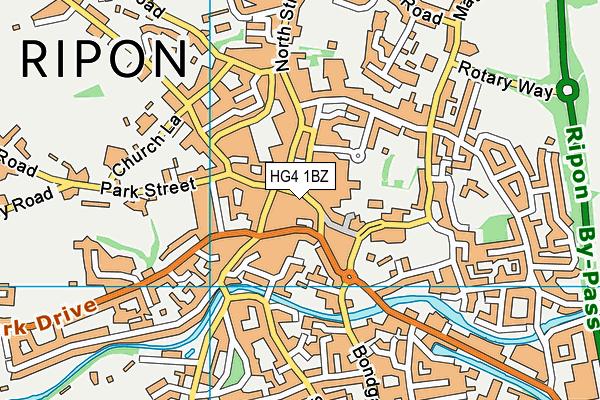 HG4 1BZ map - OS VectorMap District (Ordnance Survey)