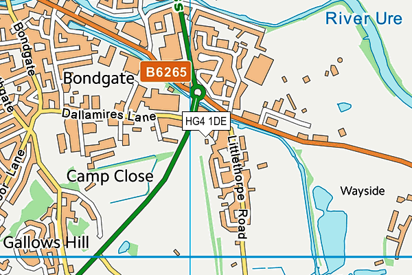 HG4 1DE map - OS VectorMap District (Ordnance Survey)