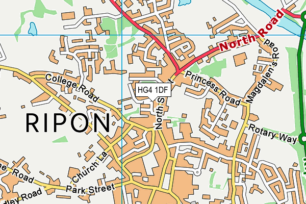 HG4 1DF map - OS VectorMap District (Ordnance Survey)