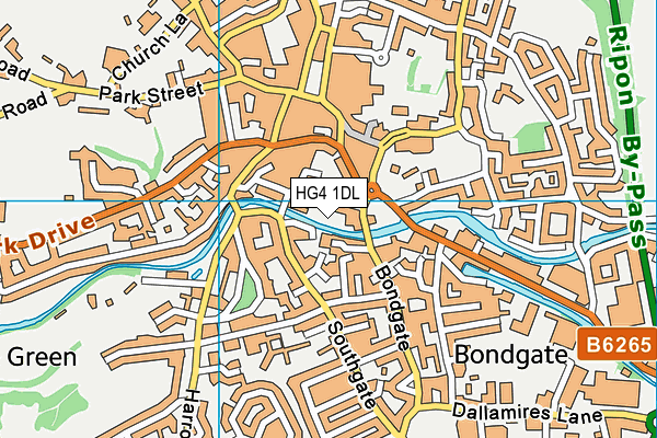 HG4 1DL map - OS VectorMap District (Ordnance Survey)
