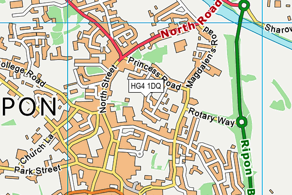 HG4 1DQ map - OS VectorMap District (Ordnance Survey)