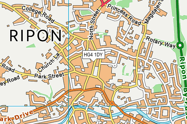 HG4 1DY map - OS VectorMap District (Ordnance Survey)