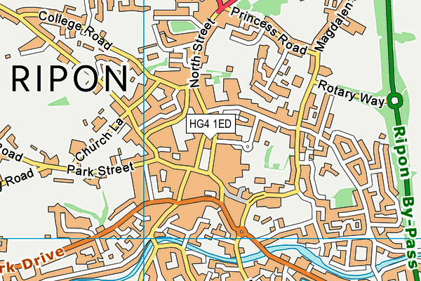 HG4 1ED map - OS VectorMap District (Ordnance Survey)