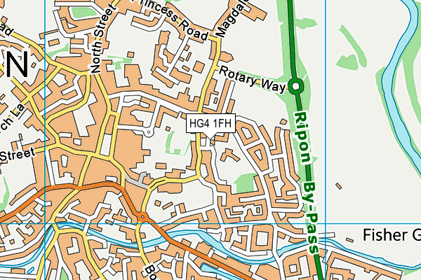 HG4 1FH map - OS VectorMap District (Ordnance Survey)
