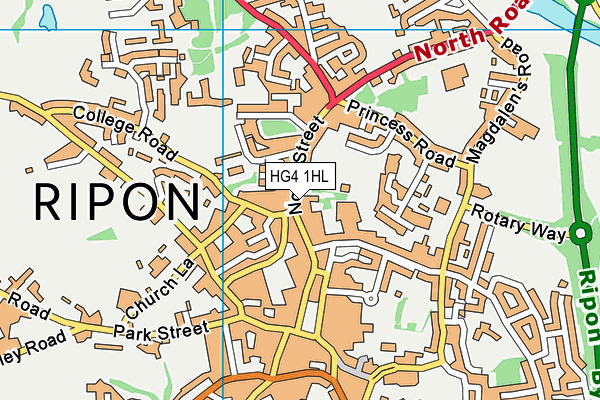 HG4 1HL map - OS VectorMap District (Ordnance Survey)