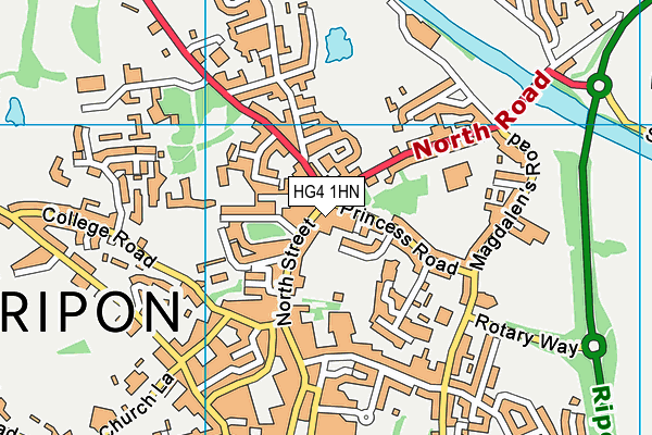 HG4 1HN map - OS VectorMap District (Ordnance Survey)